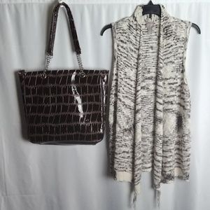 Chicos Cardigan Sleeveless Sweater